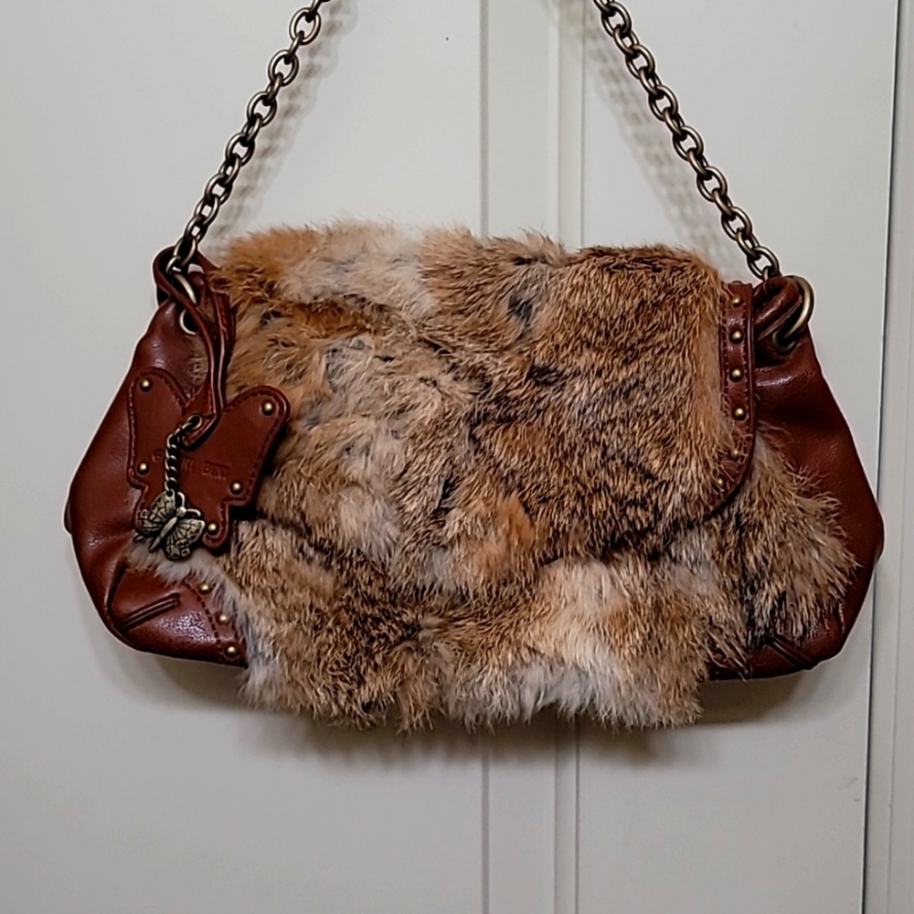 GIANNI BINI Rabbit Fur Handbag